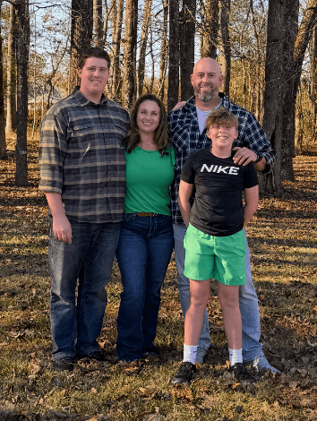 Trina Crumpton with her husband and two sons